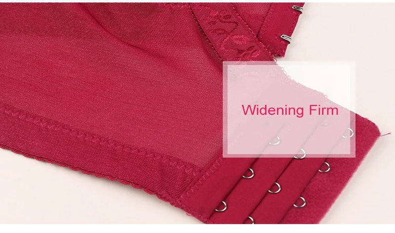 Plus Size Female Lace Bra Thin Bralette 80-105 C/D Cup Push Up Brassiere Widening Side 4-Row Button Bras Absorbs Sweat Underwear