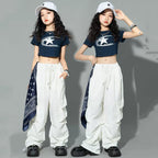 Cargo Pants for Teenage Kids New Summer Streetwear Hip Hop Sweatpants for Girls Baggy Wide Leg Straight Trousers 6 8 10 12 14 Y