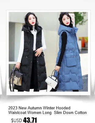 2026 New Winter Sleeveless Tank Top Women Down Jacket Puffer Parkas Hooded Padded Vests Loose Fit Female Fashion Casual Outwear