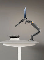 NB F80 + FP-2 full motion 360 rotate pivot 2-9kg gas spring arm 10"-17" laptop tray desktop stand clamp 10-90mm grommet hole