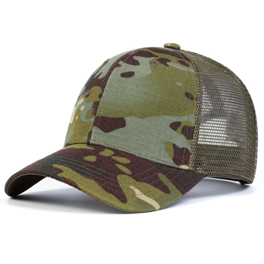 Outdoor Baseball Caps Adjustable Snapback Hat Breathable Mesh Sunscreen Hat Sports Hunting Hiking Camping Anti-UV Baseball Caps