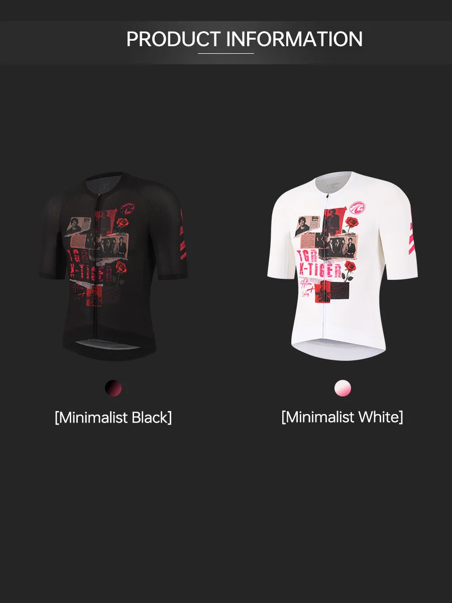 X-TIGER GALE SERIES Men's Cycling Jersey Short Sleeve Slim Fit Rock Punk Style Breathable Maillot for Mountain Road Bike