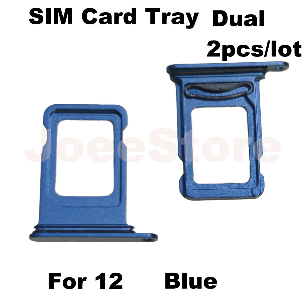 2pcs SIM Card Tray Slot For iphone 12 13 Dual Sim Card Adapter Chip Drawer Holder Replacement Parts