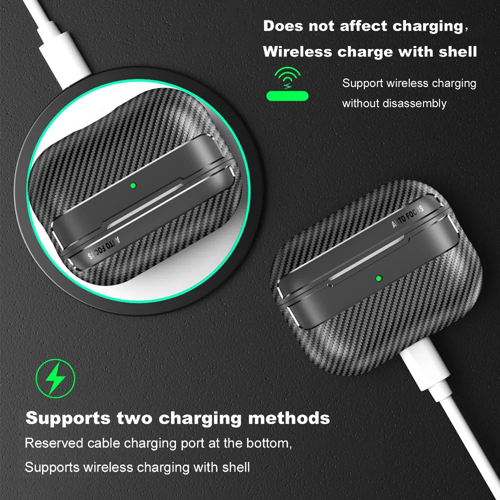 Carbon Fiber Case For AirPods Pro 2023 Wireless Earphone Case For AirPods Pro 2 3 1 Protective Cover For Air Pods Pro 2nd 3rd