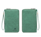 Multi-Functional RFID Blocking Passport Bag Travel Document Holder with Long Zipper Ticket Storage Wallet for Multiple Passports