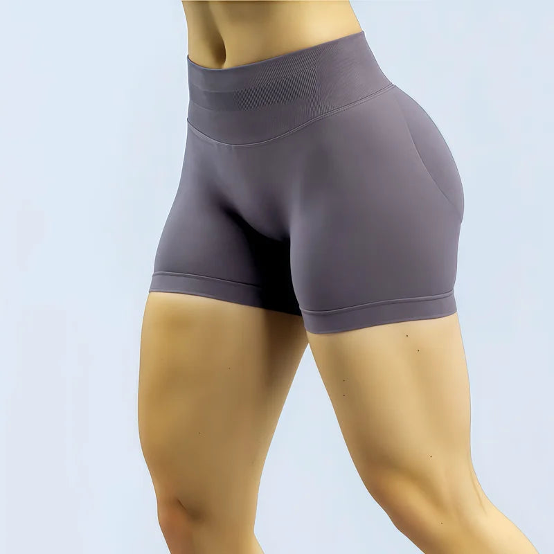 HISTELLO Impacts Shorts 4.5" Women Fitness Sports Biker Shorts Low Waist Gym Short Workout Scrunch Butt Yoga Seamless Leggings