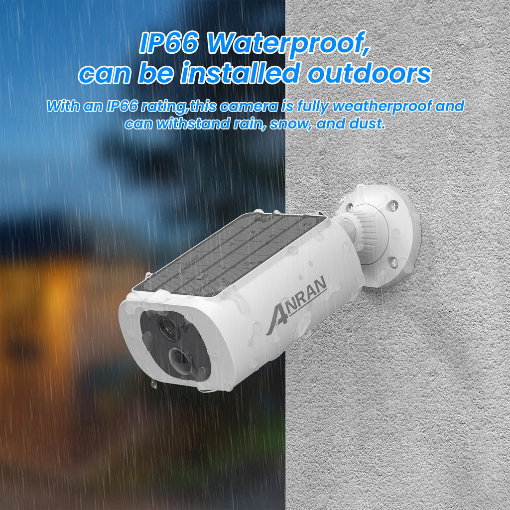 ANRAN 2K Solar Security Camera 3/5MP Outdoor Wireless 2.4G WIFI Camera Battery Cam Floodlight Color Night Vision Can't Add NVR