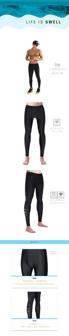 Man Quick drying sun protection pure black letter diving and surfing waterproof female capris nylon hot spring swimming pants
