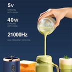 400ml Mini Blender 6 Blades, Portable Smoothie Maker with 21000 RPM, USB Rechargeable, Multifunctional Juicer Cup for Milkshake