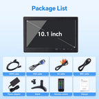 Eyoyo EM101AD 10-inch Security Monitor 1366x768 HD Resolution LCD Screen Desktop Monitor Supports Wall Mounted, HDMI VGA AV BNC USB Input, Built-in Speakers, Second Display for Computer PC CCTV Camera NVR