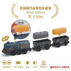 new Wooden Railway Track Set Electric Train Magnetic Car Diecast Slot Fit All Brand Biro Wood Track Assemble Toy Boy Gift