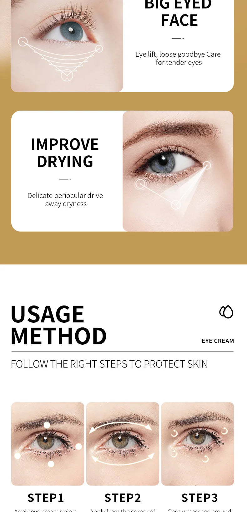 SADOER  Retinol Eye Cream Reduces Dark Circles and Wrinkles Moisturizes and Tightens The Eyes, Eye Cream Korean Eye Care Product