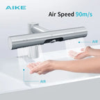 AIKE 2-in-1 Automatic Sensor Tap Hand Dryer Stainless Steel Integrated Basin Faucet High Speed Air Hand Drying Device AK7120
