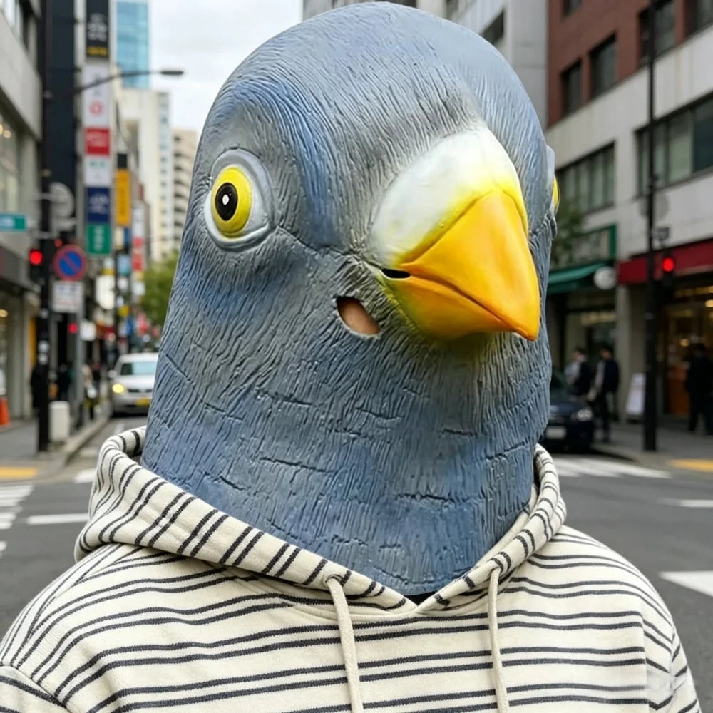 Pigeon mask costume novelty Halloween costume party bird head cute funny mask Main image