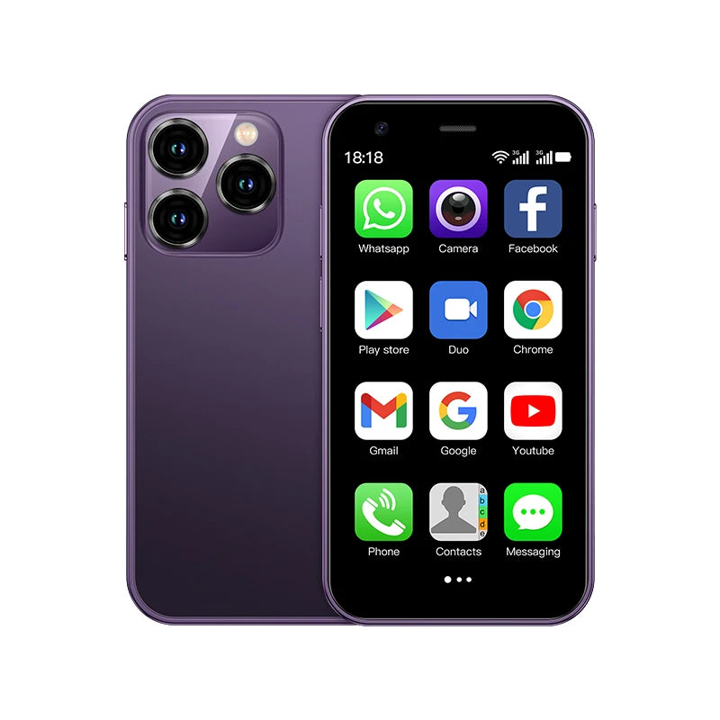 SERVO 15SE Mini Smartphone 3G WCDMA WiFi Hotspot Android OS Play Store WhatsAPP 2GB+16GB 2 SIM Card 3.0" Super Small Smart Phone