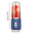 400ml Mini Blender 6 Blades, Portable Smoothie Maker with 21000 RPM, USB Rechargeable, Multifunctional Juicer Cup for Milkshake