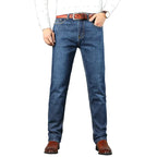 WTHINLEE Business Men's Jeans Casual Straight Stretch Fashion Classic Blue Work Denim Trousers Male Brand Clothing Size 28-40
