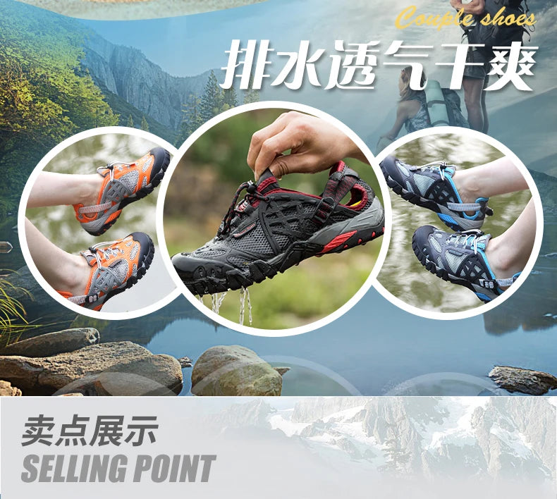 Summer Wading Hiking Shoes for Men Outdoor Aqua Beach Barefoot Sneakers Women Breathable Quick Drying Sports Trekking Shoes Men