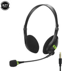 3.5mm Noise Cancelling Wired Headphones Adjustable Earphones Business Headset With Microphone For PC /Laptop/Computer