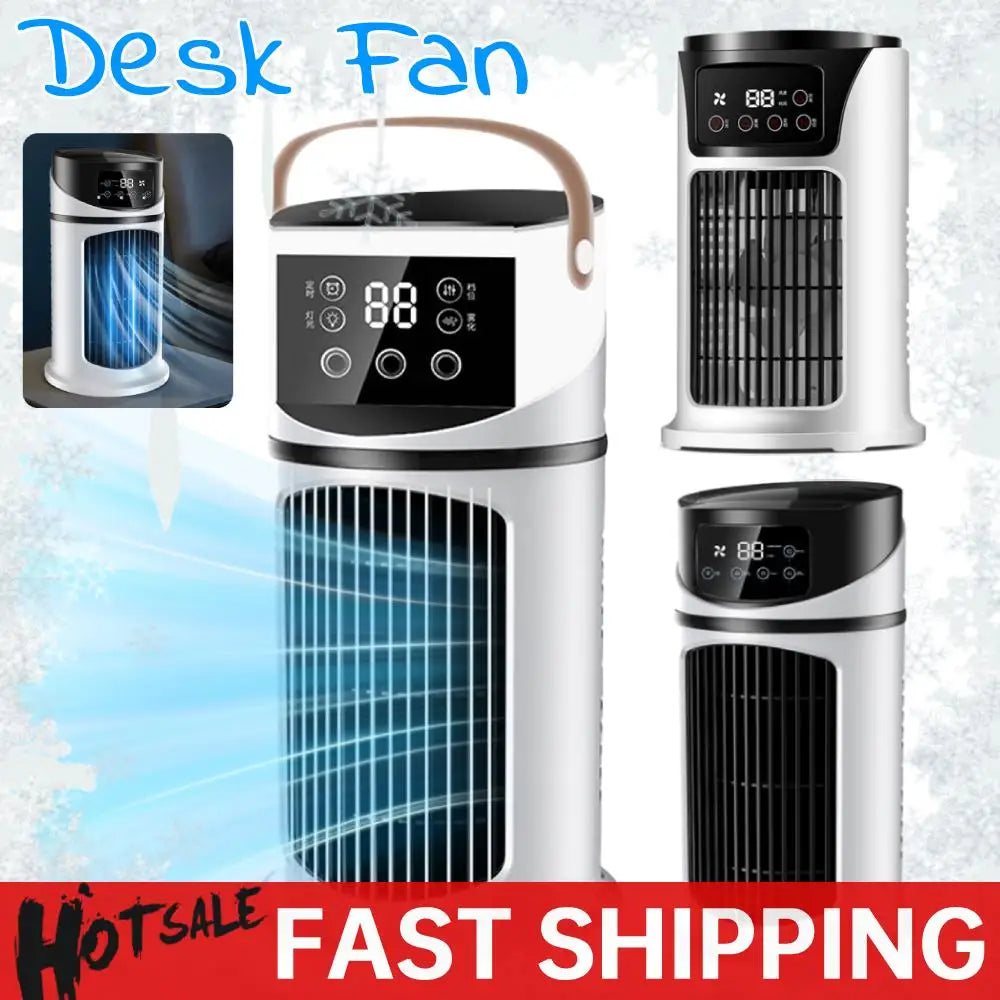 Portable Air Conditioner Desk Fan Spray Humidifier Air Cooling Fan Timing Circulation Wind Quiet Electric Fan for Home Office Main image