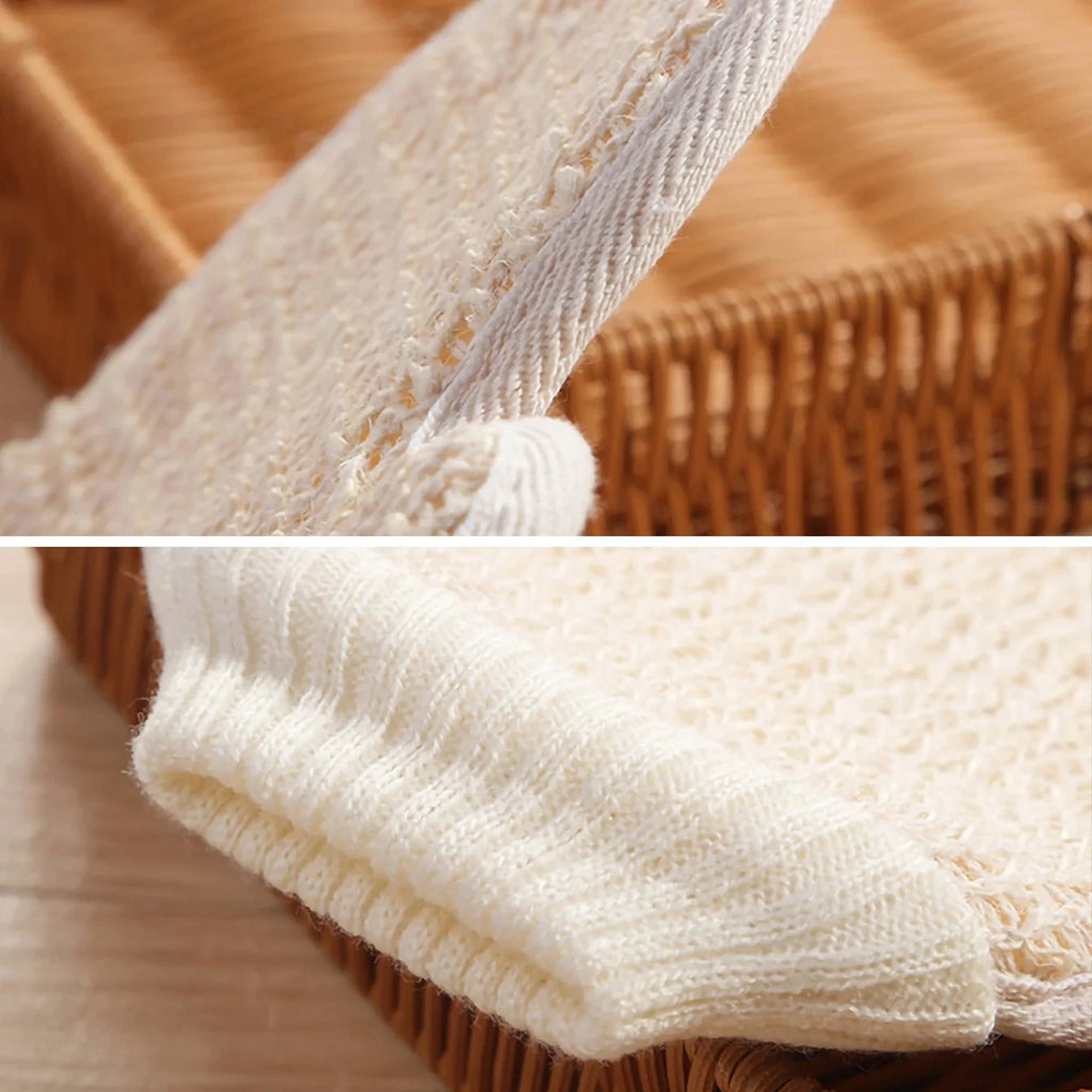 2-in-1 Body Scrub Shower Glove, 1 Piece Natural Cotton Linen Gentle Exfoliating Scrubber With Mesh Texture For Home Spa