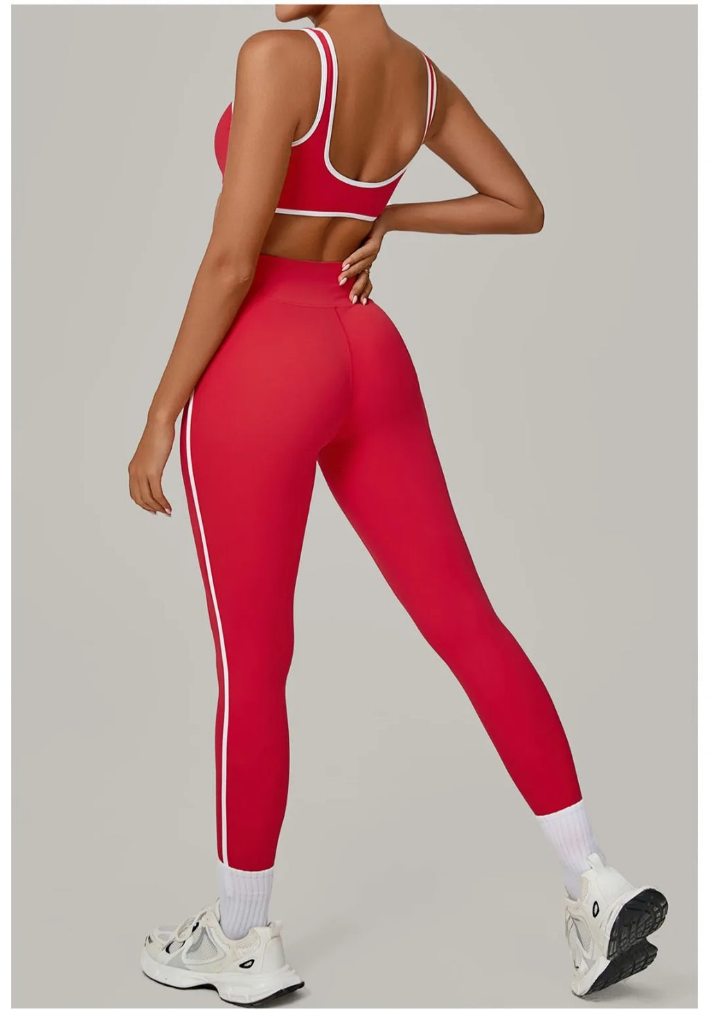 2PCS Women's Yoga Set High Waist Peach Hip Removable Padding Sports Bra Pants Fitness Suit Running Workout Gym Leggings Yoga Set