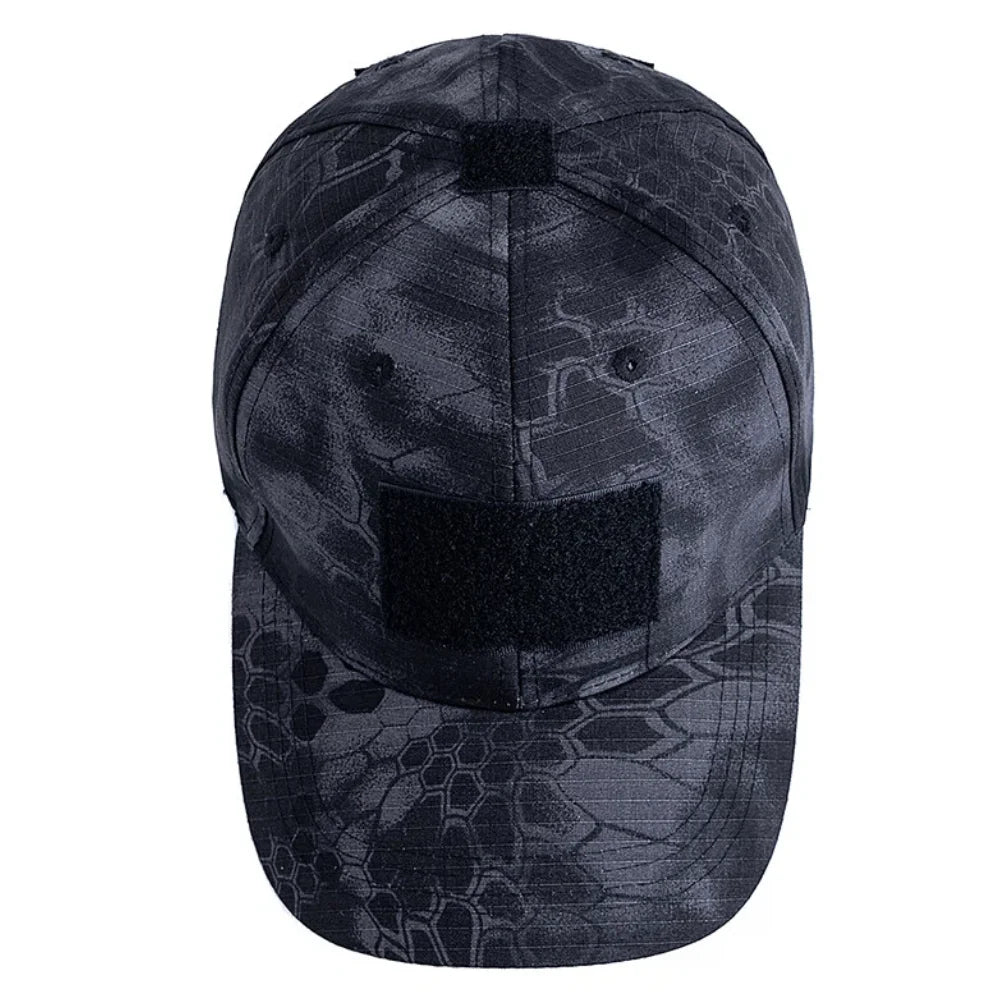 Men's Camouflage Tactical Baseball Cap With 3 Velcro Patches Military Camouflage Hat Cap For Outdoor Jugle Fishing Hiking Caps