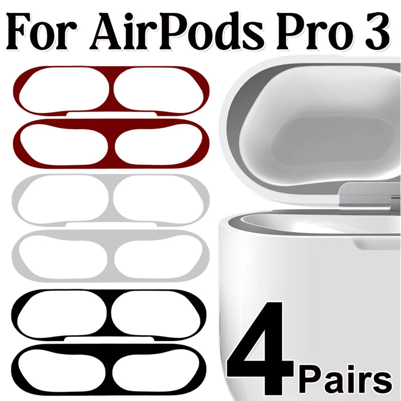 1-4Sets Metal Dustproof Sticker for Airpods Pro 3 Guard Ultra Thin Anti-Scratch Film Protector for Airpod Pro3 Case Accessories Main image