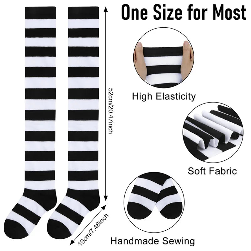 Color Striped Stockings Japanese Over Knee Socks Fashion Women Keep Warm Soks Sexy Slim Long Socks Hosiery JK Cosplay Lolita Y2k Secondary image