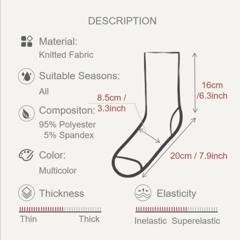Men's Crew Socks, Classic, Number 23 Design, Comfortable, Breathable, Moisture-Wicking