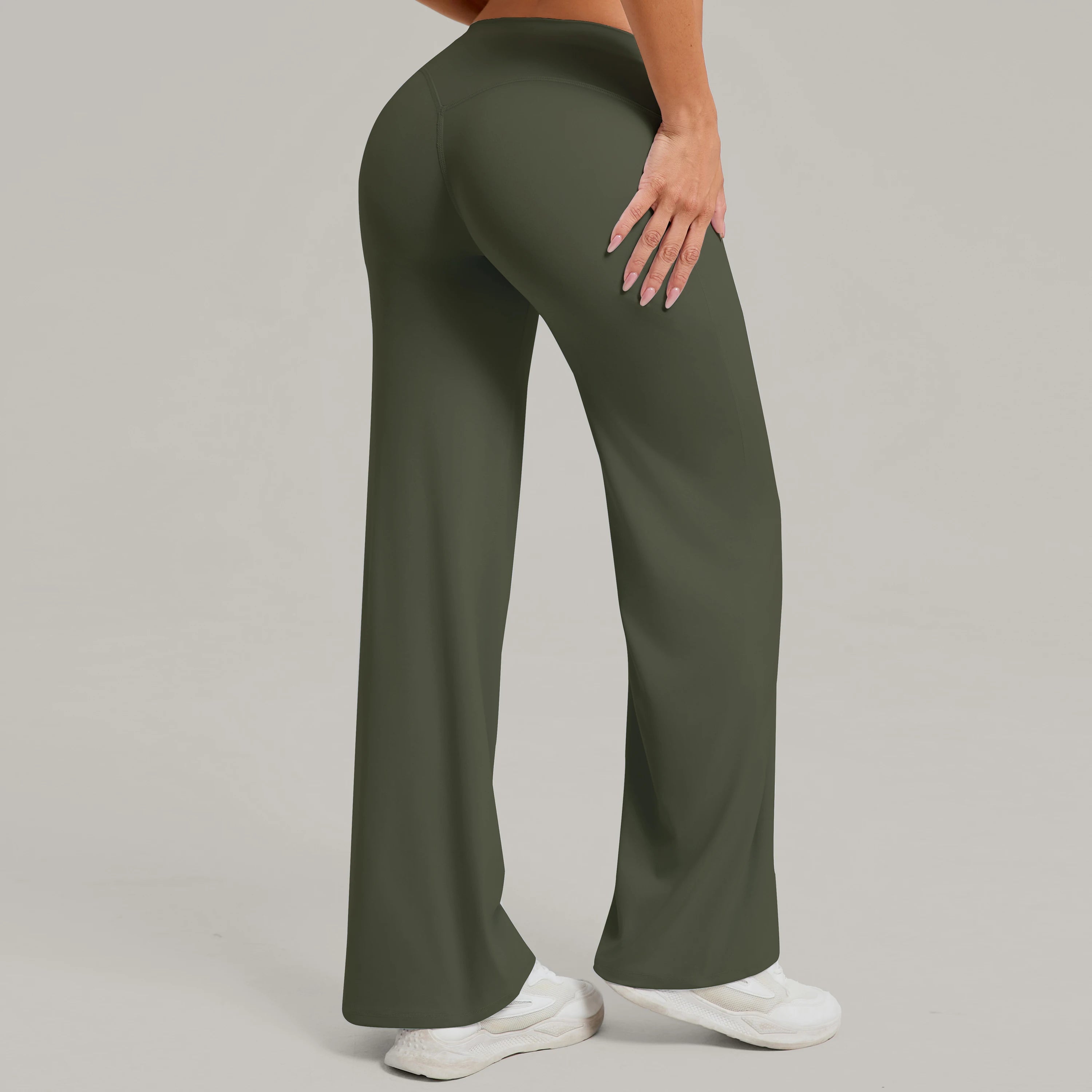 Women Straight Yoga Leg Bottoms Soft Stretchy Fabric Women's Yoga Pants GYM Sweat-Wicking Properties Running Sport Trousers