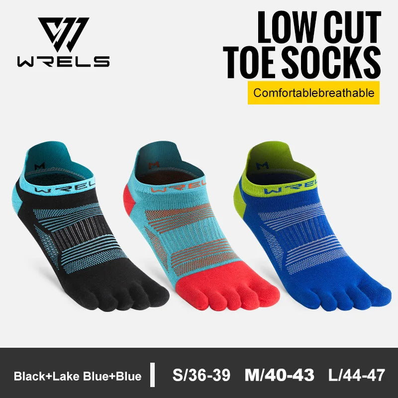 WRELS Toe Socks Running Socks for Men Women Athletic Breathable Five Finger Socks High Performance Athletic  Five Toe Socks