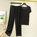 two piece set women top and pants Summer 2 piece sets womens outfits vacation 2026 new collection wide leg pants elegant casual