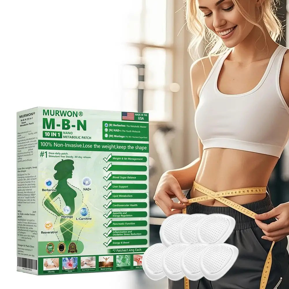 10 In 1 Nano Metabolic Patch Weight Fat Management Blood Sugar Balance Liver Support Lipid Metabolism Cardiovascular Health Main image