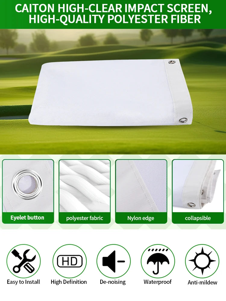 Caiton Golf Impact Screen - Silent HD, Tear-Resistant, Indoor & Outdoor Swing Training, Easy Setup, Anti-Strike, Various Sizes