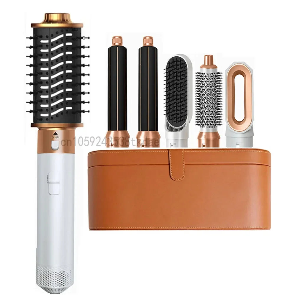 6 in 1 Hair Dryer Brush Hot Comb Set Professional Curling Iron Hair Straightener Styling Tool Air styling Hair Dryer Household