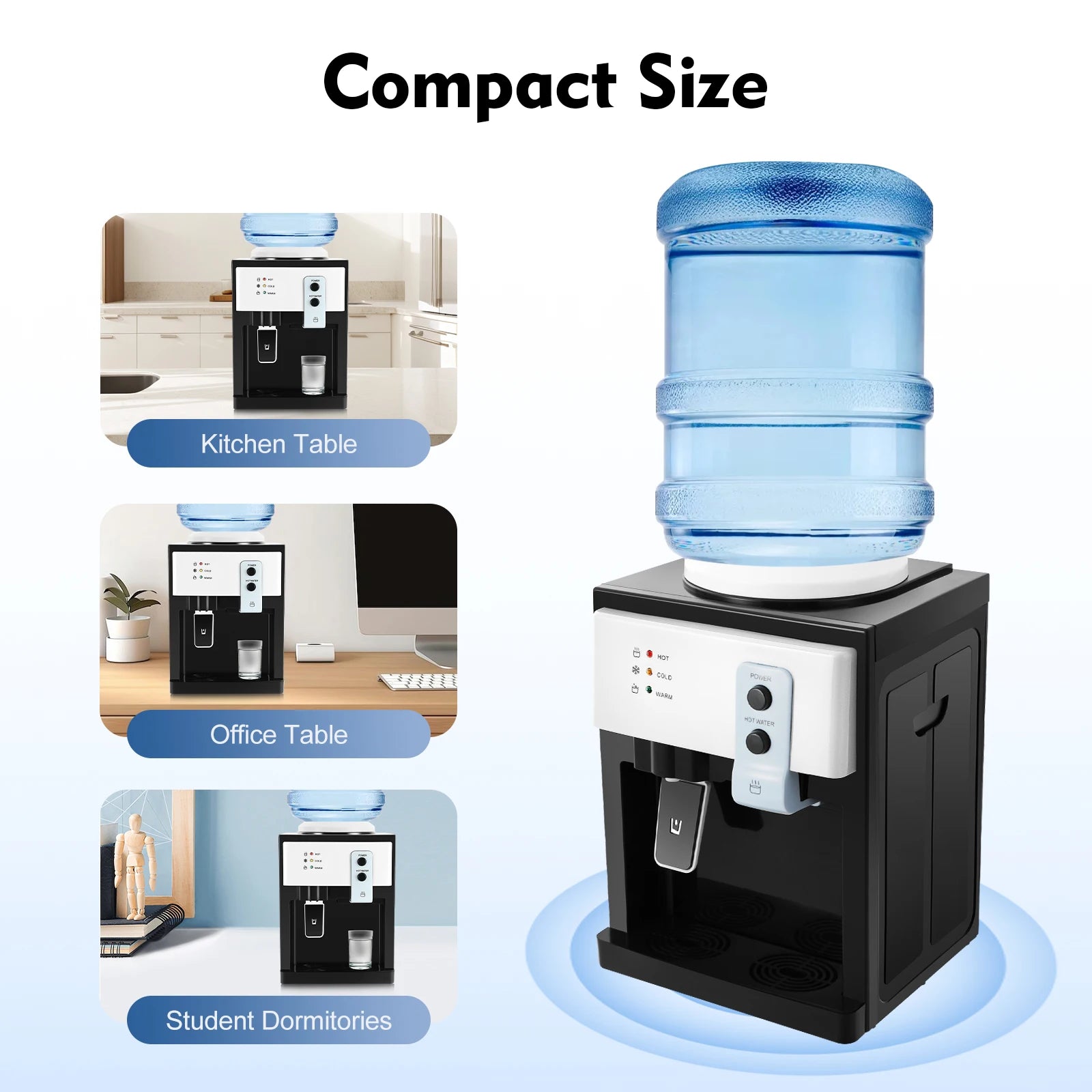 500W Electric Hot and Cold Water Cooler Dispenser 220V Countertop Water Cooler Dispenser 4.5-18.9L Water Dispensers Cooler Water Main image