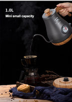 800W Electric Kettle Long Spout Coffee Kettle Tea Pot Hand Brewing Coffee Pot Tea Maker with Temperature Controller 1L