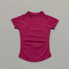 Sport Short Sleeve Top Women Running Sports T Shirt Summer Short Sleeve Round Neck Breathable Gym Vest Yoga Fitness Top