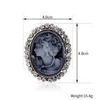 Vintage Victorian Design Queen's Cameo Brooch Pin, Antique Wedding Beauty Jewelry Gift, Elegant Style