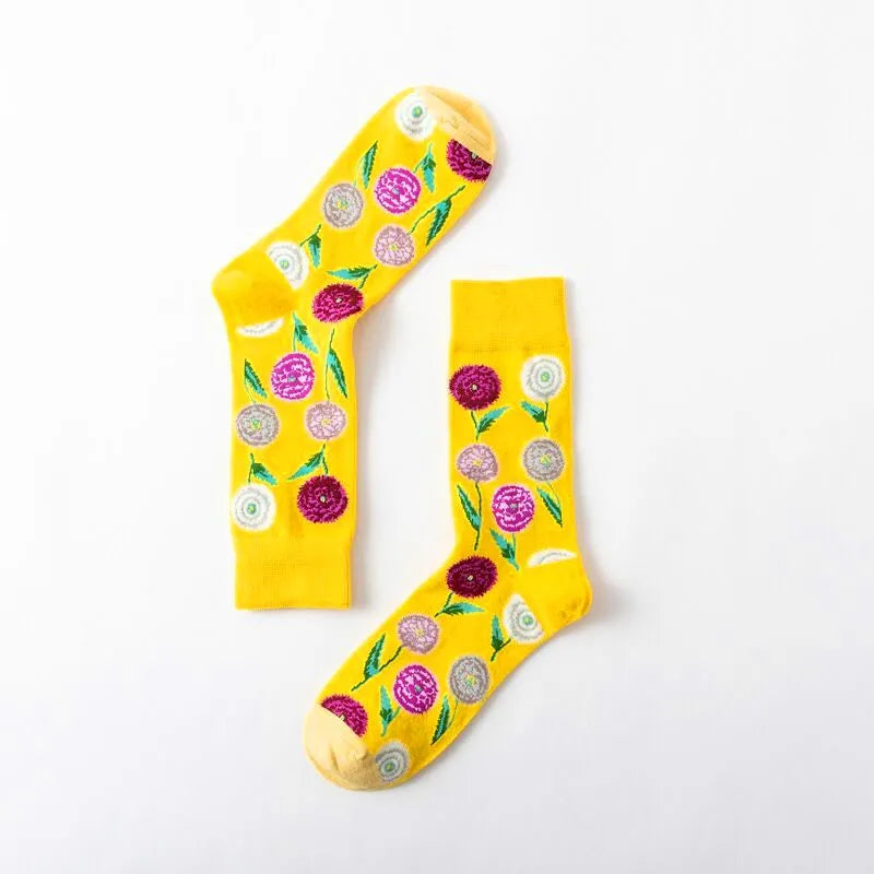 1 Pair Women Socks Cartoon Dog Octopus Flower Plant Kawaii Funny Casual Female Cotton Sock Hosiery Streetwear Harajuku Crew Sock