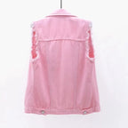 Fashion Denim Vest Women's Cropped Spring Summer Sleeveless Tops Short Jackets Waistcoat Top Outerwear Jean Cowboy Female