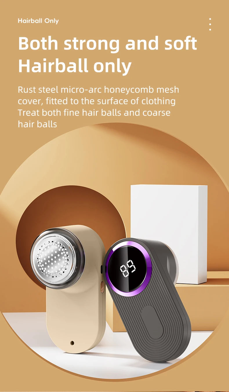 2025 New 1200mAh Lint Remover for Clothing LED Digital Electric Pellet Fluff Remover USB Rechargeable Fuzz Fabric Shaver Sweater