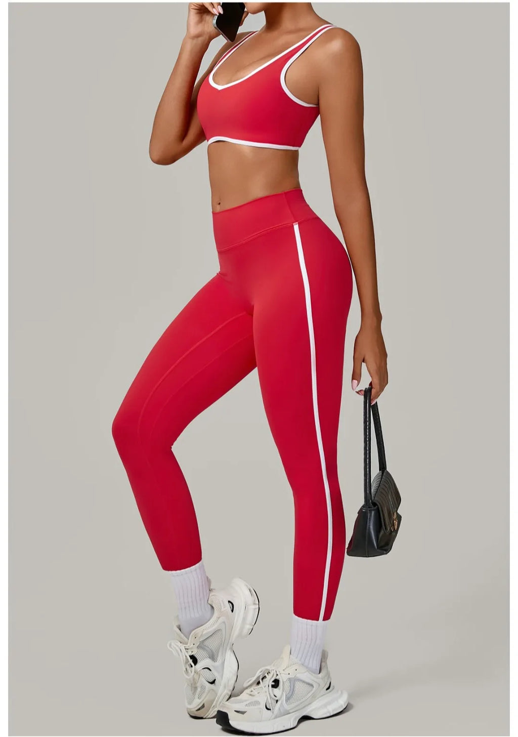 2PCS Women's Yoga Set High Waist Peach Hip Removable Padding Sports Bra Pants Fitness Suit Running Workout Gym Leggings Yoga Set