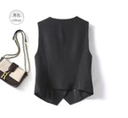 Spring Summer Korean Fashion Vest 2025 New Women Short Fashion V-neck Sleeveless Casual Blazer Waistcoat Coats Female Tops