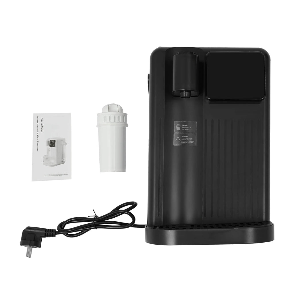 1700W 3L Instant Hot Water Dispenser 3s Heat LED Touch Screen Electric Kettle 25-99°C Temp Control EU Plug for Home Office Black
