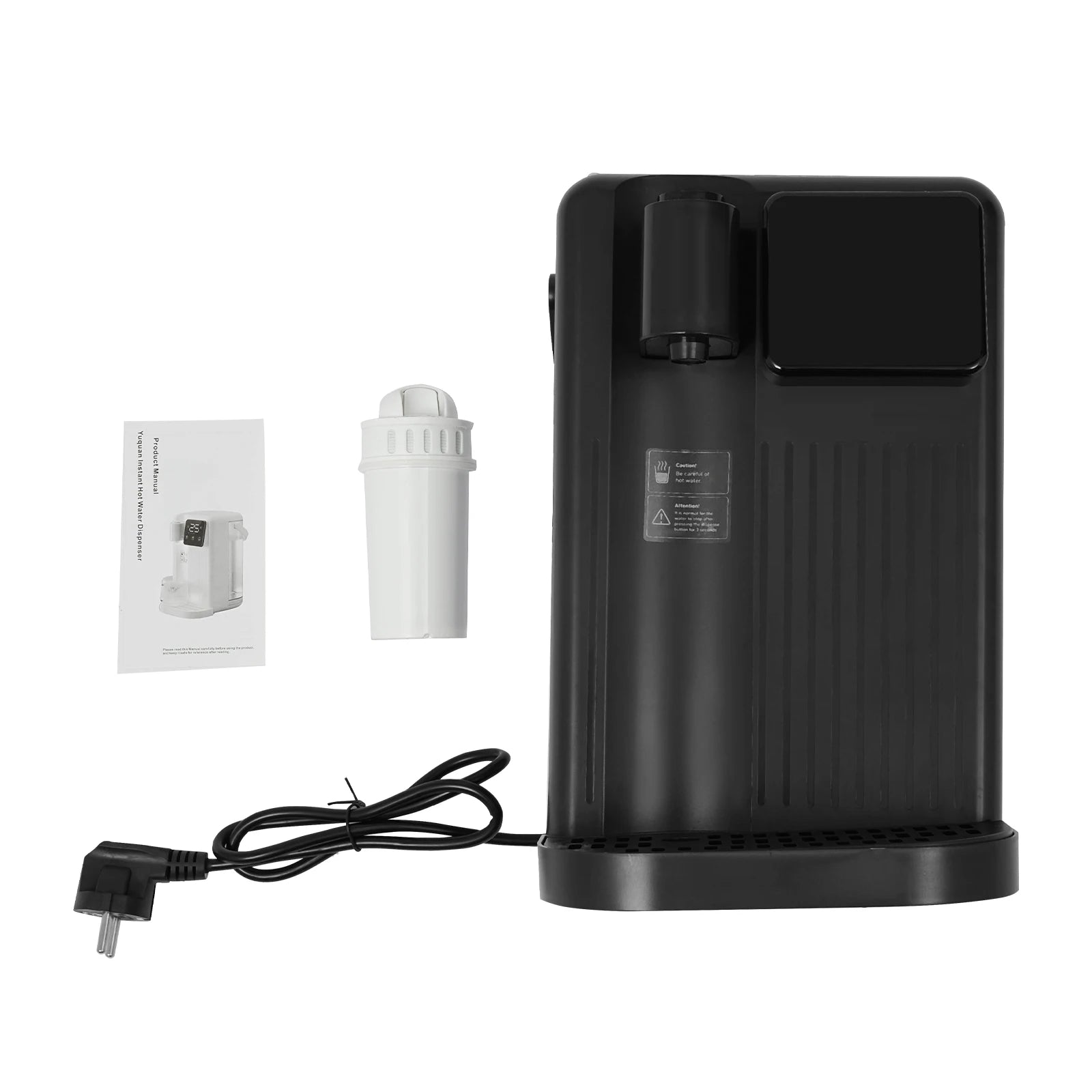 1700W 3L Instant Hot Water Dispenser 3s Heat LED Touch Screen Electric Kettle 25-99°C Temp Control EU Plug for Home Office Black