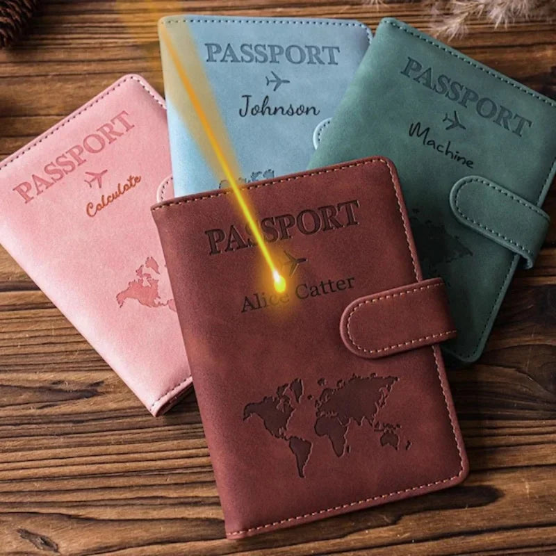 Custom Passport Cover Monogrammed Engraved Name Passport Cover Case Holder Wedding Bridesmaid Groomsman Gift Passport Wallet Main image