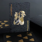 Brand New 54-piece Black and Gold Plastic Playing Card Foil Poker Set Magic Tool Party Tabletop Game