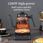 Electric Gooseneck Kettle 1000ML  Hand Brew Coffee Tea 1200W Pot Smart Teapot Temperature Control Pot Rapid Heating Kettle 220v